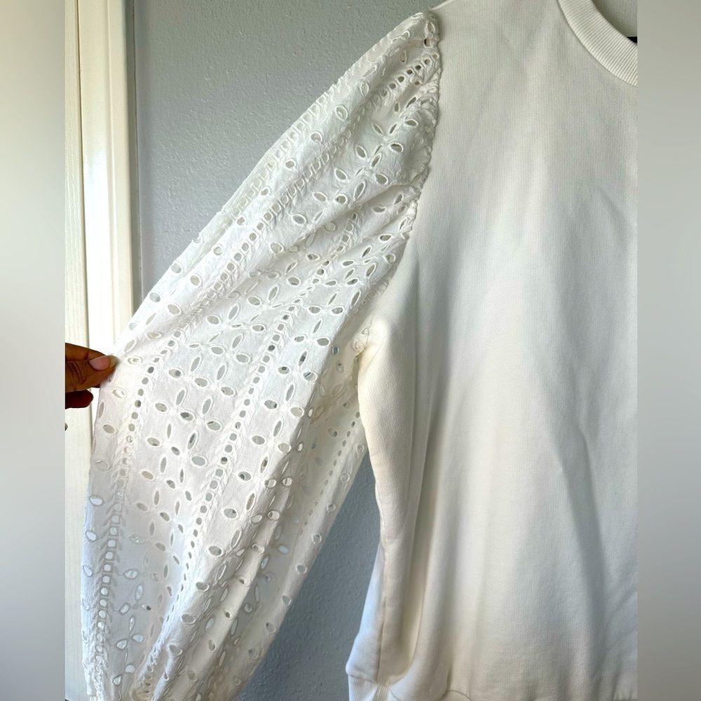 Anthropologe Othilia Imogen Eyelet Pullover White Size XL - Picture 6 of 12